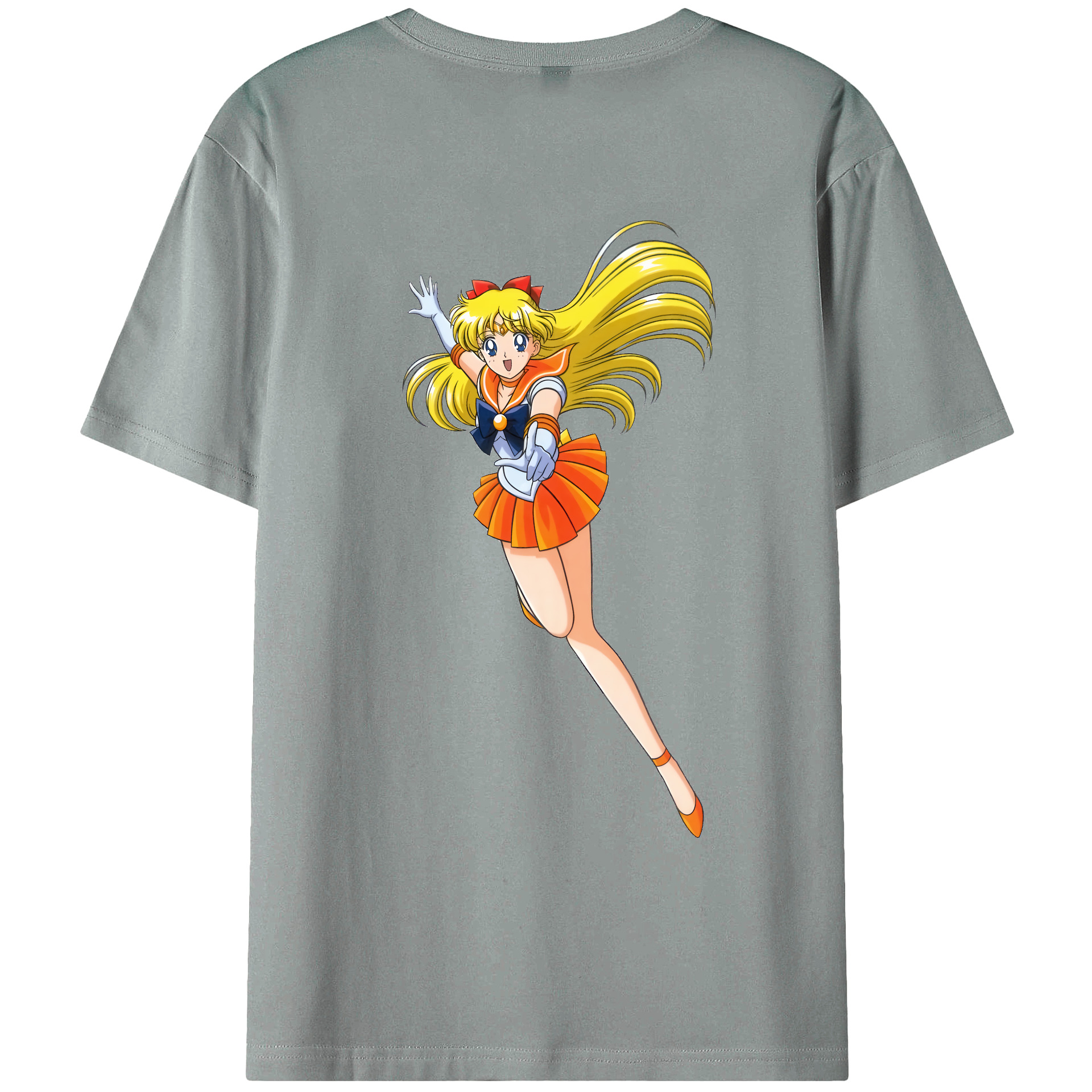 （画像用） 美少女戦士セーラームーン 愛野 美奈子 あいの みなこ Sailor Moon Aino Minako 綿100％ メンズ半袖Tシャツ（バックプリント） 通気性